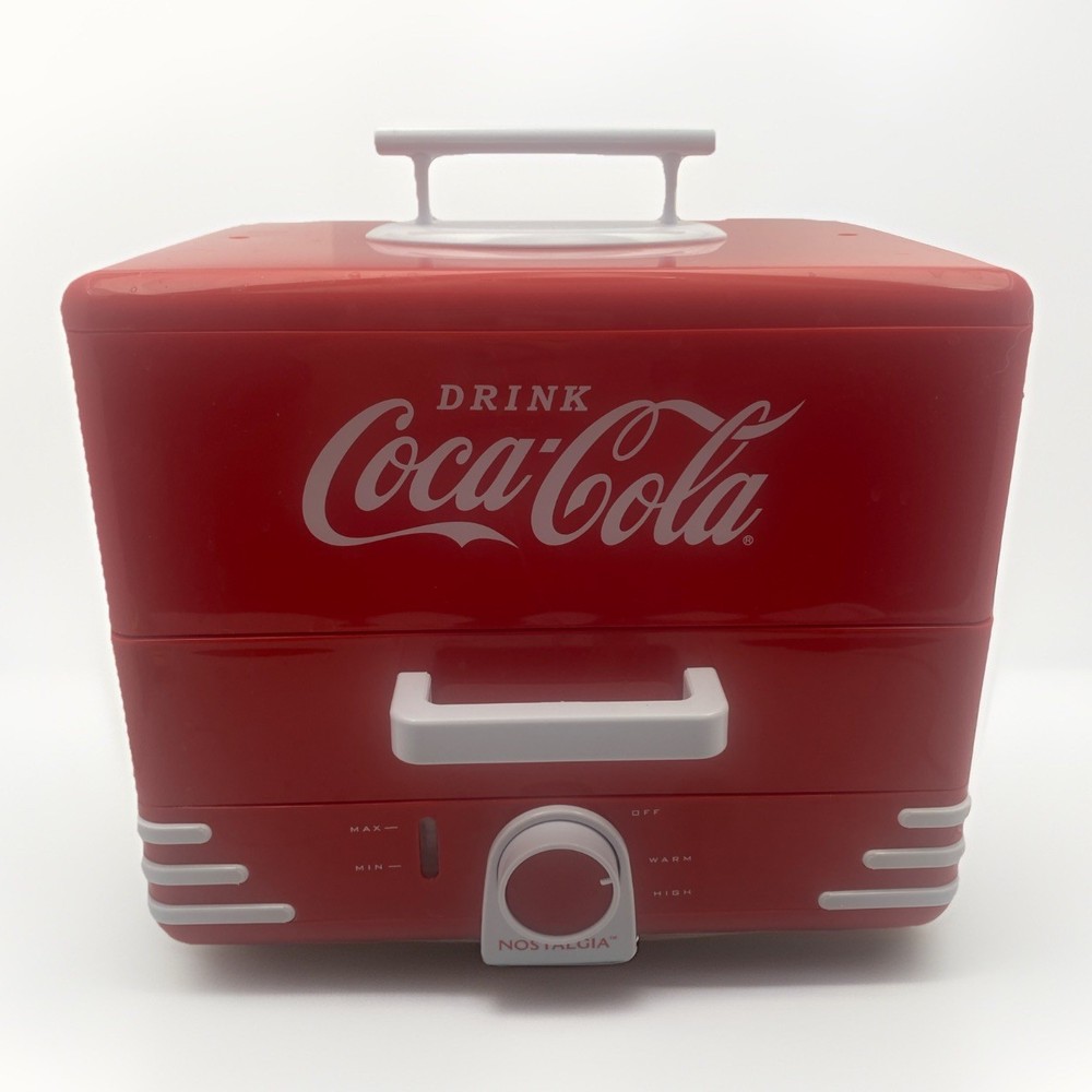 Coca-Cola Nostalgia Hot Dog Steamer – Retro Red Design, 20 Hot Dogs, 6 Buns
