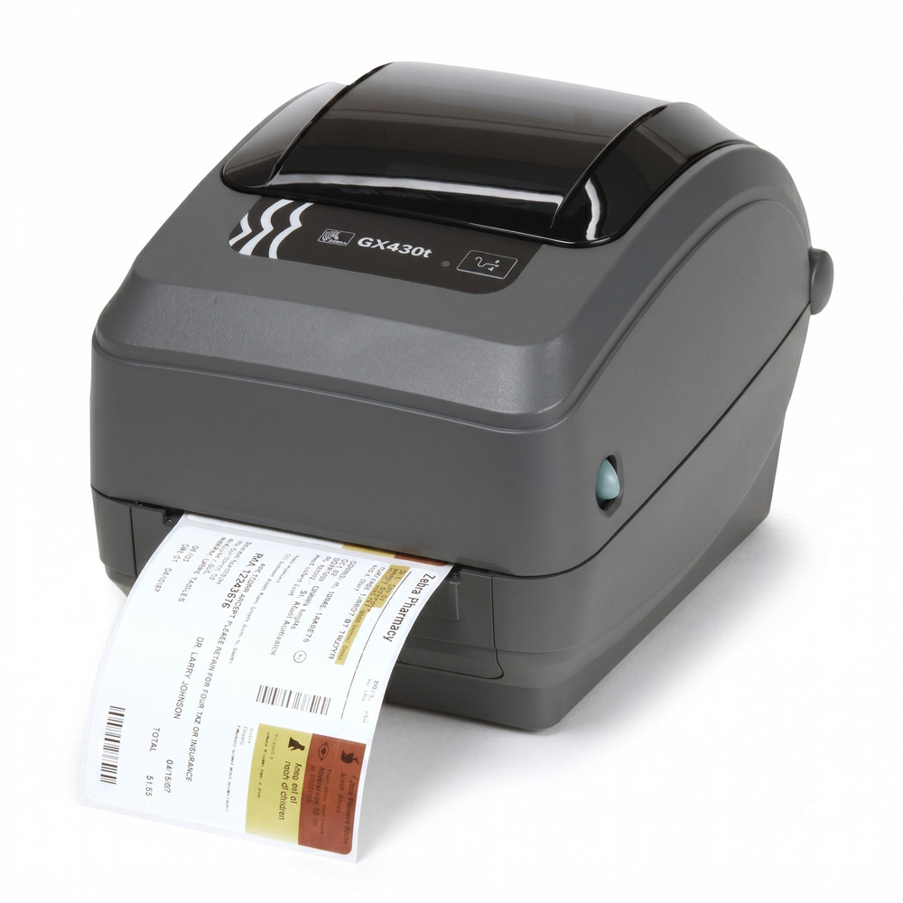 Zebra GX430t Thermal Label Printer | Gray | Desktop Direct Thermal Good
