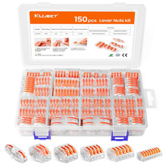 150PCS Lever Wire Nuts Connectors Kit with 2/3/4/5/8 Conductor Combination, Elec
