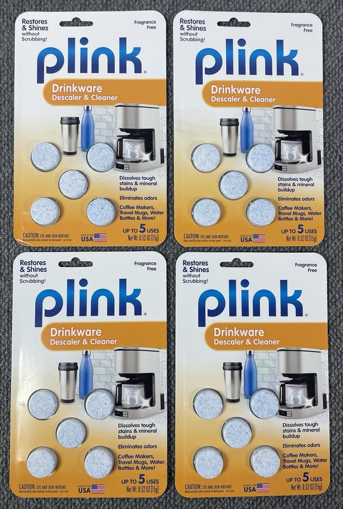 PLINK Lot of 4 Packs of Drinkware Descaler & Cleaner Tabs 20 Total Tabs New