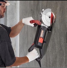 Wall Chaser-5800W Concrete Grooving Cutting Machine, 6800 rpm,Laser,W/water Pump
