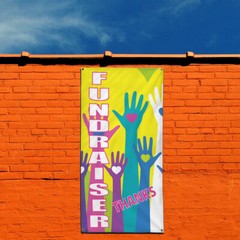 Vertical Vinyl Banner Multiple Sizes Fundraise Thanks B Business Outdoor