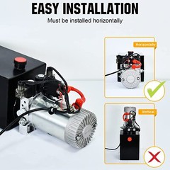 15 Quart Double Acting Hydraulic Pump Dump Trailer 12V DC Unit Pack Power Unit