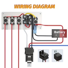 5in1 Ignition Switch Panel Engine Start Push Button Toggle 12V LED Carbon Fiber