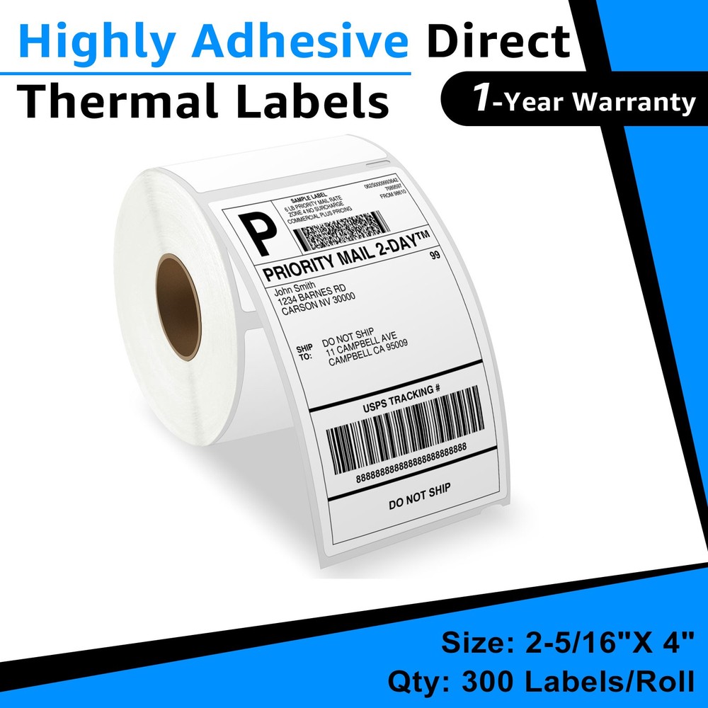 2-5/16″ x 4″ White Shipping Labels for Dymo 30256 LabelWriters XL/XL+ SE200