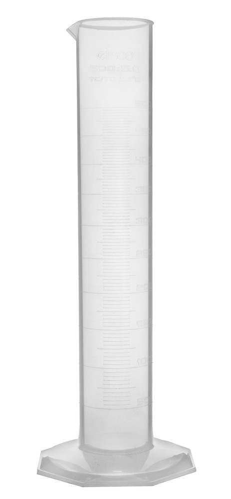 Eisco Labs 500ml Measuring Cylinder, Class B – US Sourced Polypropylene