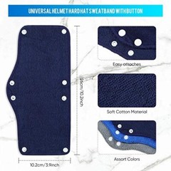 6/12-Pack Washable Hard Hat Sweatband Liner: Reusable Snap Sweat Band
