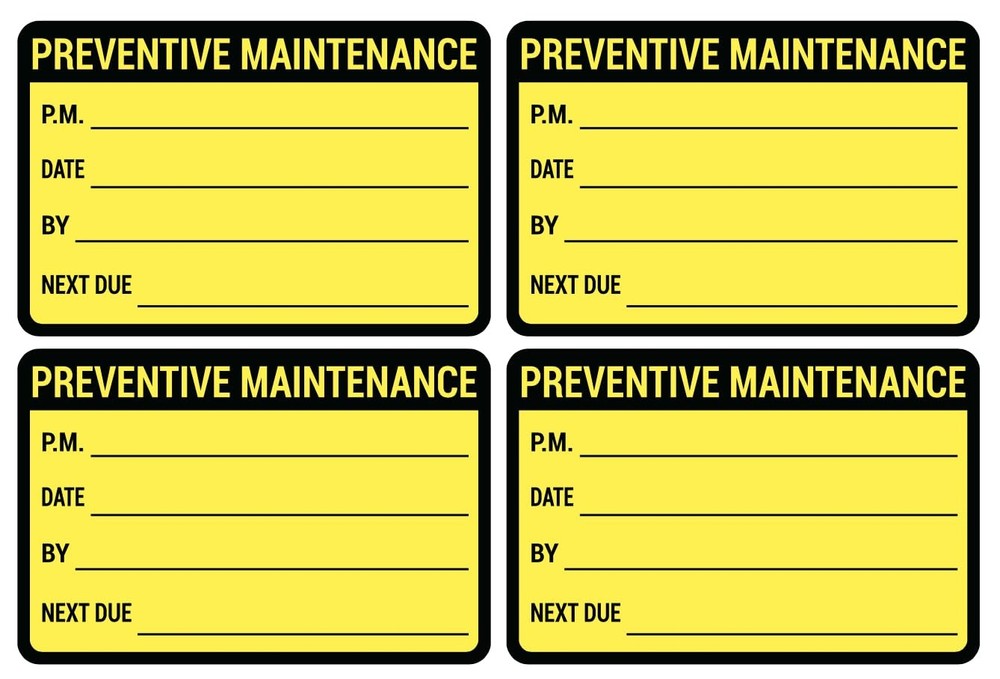 2×3 inch 200 PCS Black Yellow Preventive Maintenance Stickers for Machines an…