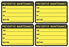 2×3 inch 200 PCS Black Yellow Preventive Maintenance Stickers for Machines an…