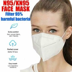 KN95 Mascaras Desechables Para La Cara Contra Bacterias Mascarillas 20 Pcs White