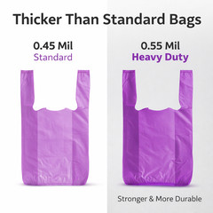 Bags 1/10 Small 8 x 4 x 15 T-Shirt Plastic Grocery Shopping Bags Burgundy