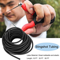 Latex Rubber Tubing, 3/8in OD 1/4in ID Slingshot Rubber Bands Black Surgical Tub