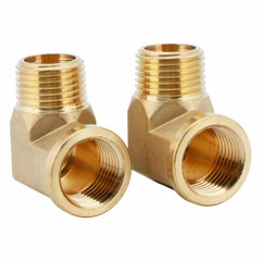 U.S. Solid 90 Degree Elbow Brass Fitting NPT 1/2″ Male x 1/2″ Female, 2pcs