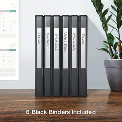 3 Ring Binders, 0.5 Inch One-Touch Easy Open D Rings, Durable Binders for School