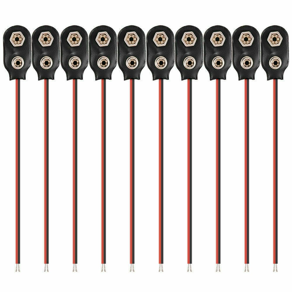 New Pack of 10 9V Battery Connector Snap Clip Wire Connector Lead Holder T Type
