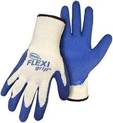 BOSS UNISEX ADULT FLEXI GRIP KNIT WORK GLOVES BREATHABLE sz S, XL BLUE WHITE
