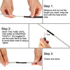 Waterproof Heat Shrink Tubing 1″ (25mm) Dia 41mm Flat Width 2:1 rate 1m Black