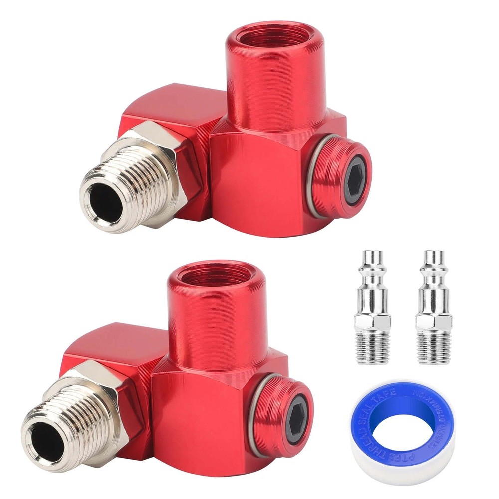 Red 360° Swivel Design Portable Air Tool Adapter 360 Degree 1/4” NPT Rivet Gun