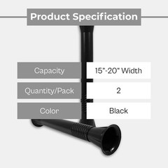 Reusable Adjustable 15″-20″ Ergonomic 2 Dispensers for Coreless Pre-Stretch Film