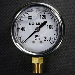 NEW Stainless Steel Liquid Filled Pressure Gauge 0-200 PSI 2.5″ Face 1/4″ NPT