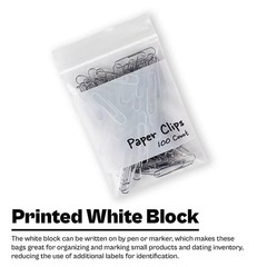 4 Mil White Block Clear Zipper Lock Bags Plastic Reclosable Bags 1000-10000
