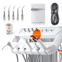 Dental Mobile Delivery Unit Cart with Air Compressor ultrasonic scalers 4Hole