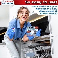 Grime Labs Dishwasher Cleaner Deodorizer Descaler Tablets 24 Pack Heavy Duty
