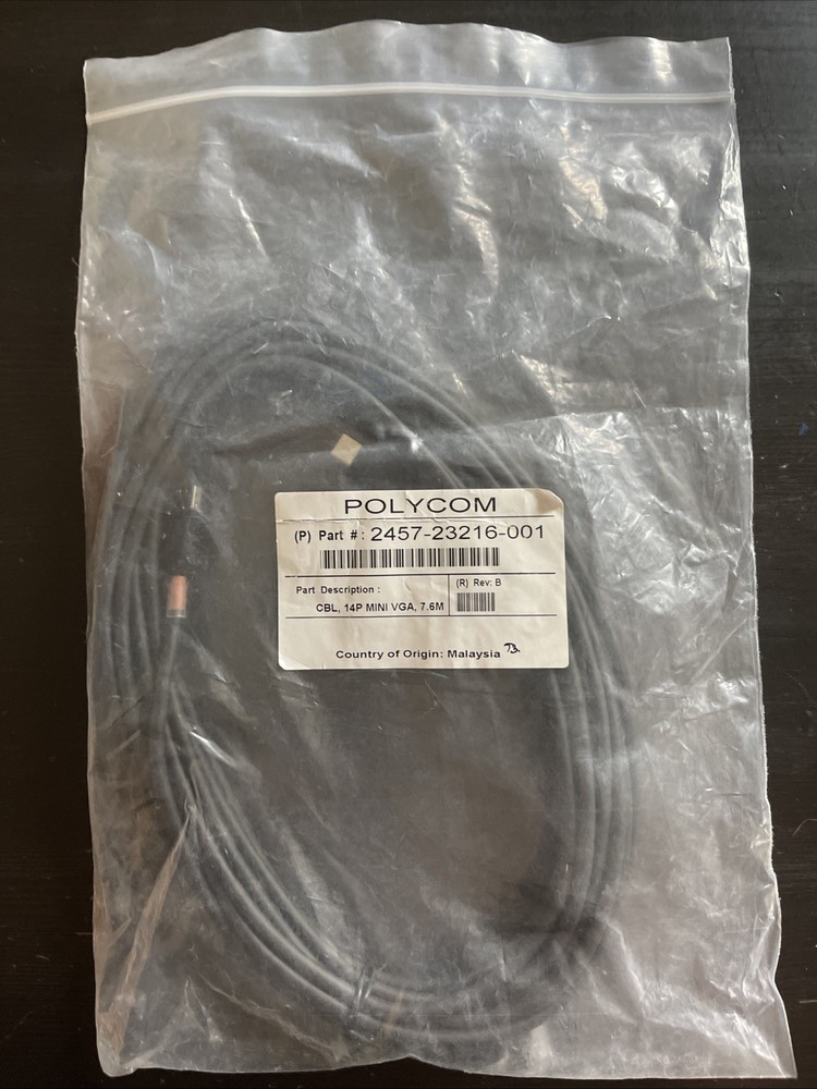 ​NEW Polycom Walta Microphone Cable 7.6M (25ft) for HDX & Group | 2457-23216-001