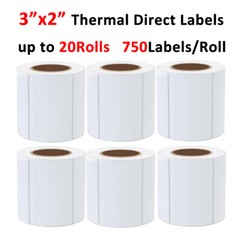 1-20Rolls 3″x2″ Direct Thermal Shipping FBA Labels Self Adhesive 750 Labels/Roll