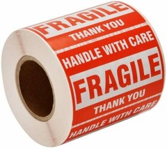 2000 2×3″inch Fragile Handle with Care Thank You Labels Stickers Warning Remind