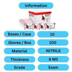 1000 Pcs Black Nitrile 6 Mil Powder Free Gloves X-Large