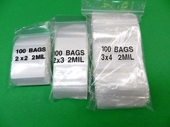 300 Bags Reclosable 2 Mil White Block Poly 2×2 2×3 3×4 -100 Each Zip Top Seal