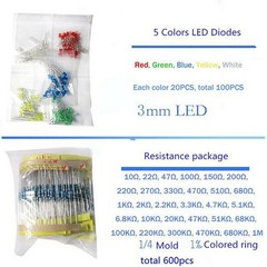 1390pcs/Set Electronic Components Kit Basic Electronics Transistors Assortment