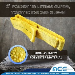 2″ x 3 / 6 / 9ft 1-Ply Twisted Eye Web Sling Lifting Strap Industrial 3100 lbs