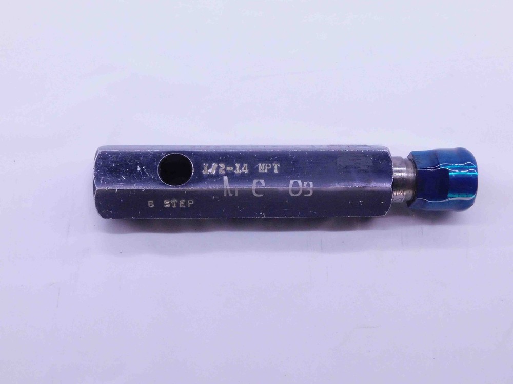 1/2 14 NPT 6 STEP PIPE THREAD PLUG GAGE .5 .50 NATIONAL TAPER ANPT CREST CHECK