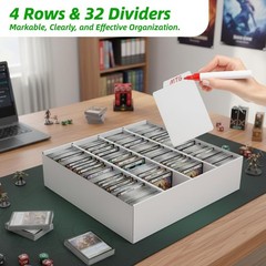 Calenzana 3200-Count Trading Cardboard Storage Boxes 2 Pack, 4 Row White Card…