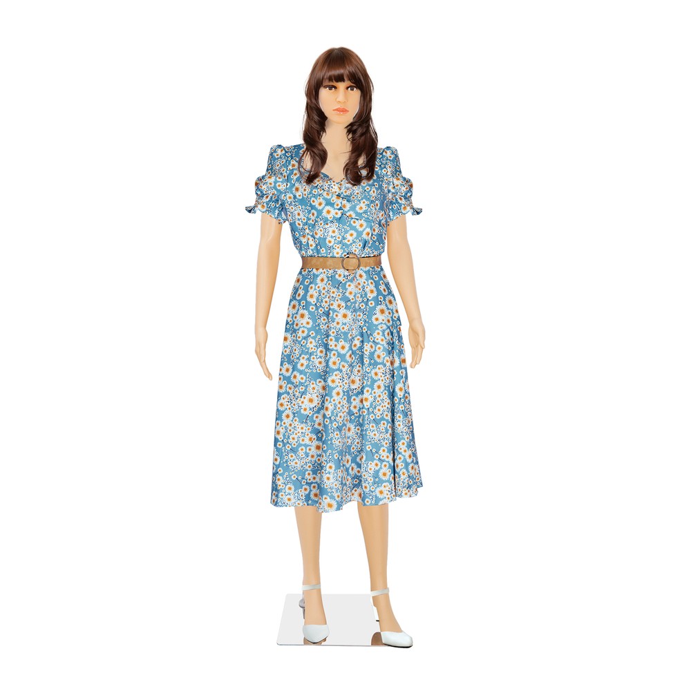 PP Realistic Display Female Mannequin Full Body Head Turns Dress Form with Base