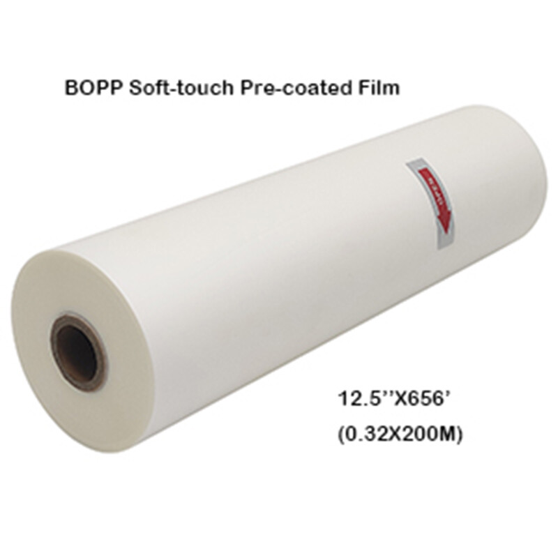 1 Roll 12.5in x 656ft BOPP Glue-Based Soft-Touch Thermal Laminating Film 1.4Mil