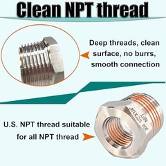3/8″ NPT Male to 1/4″ NPT Female Hex Bushing Reducer, 304 Stainless Steel NPT…