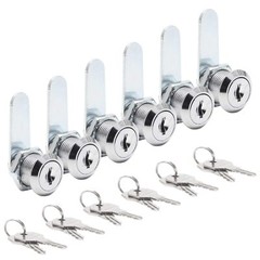 6 Pack Cam Locks Keyed Alike 3/4″ Cam Lock Set for Cabinets Drawers RV