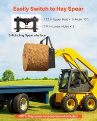 Uimoso Pallet Fork Frame Attachment with 48-inch Skid Steer Forks, 4000 lbs