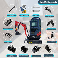 TYPHON Terror XVIII Prestige Mini Excavator 2 Ton AC Cabin DIgger Kubota D902