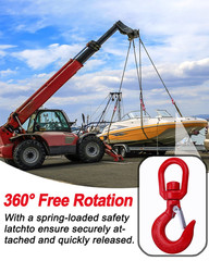 1 Ton Swivel Lifting Hook Heavy Duty, Round Rotating Hook with Safety Latch, Hig