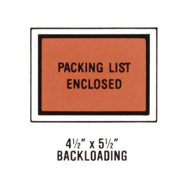 1000 4.5×5.5 Packing List Enclosed Envelopes – Full Face