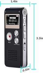 USB Rechargeable Voice Recorder 16GB – Noise-Cancellation for Optimal Clarity