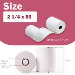 2 1/4″ x 85′ 100 Rolls Thermal Paper, Cash Credit Card All POS Machines BPA FREE