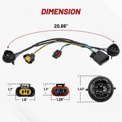 Chevy Silverado Headlight Wiring Harness 2007-2014 Red Wolf Socket Fit