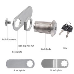 2 Set Keyed Alike Cabinet Cam Lock 3/4″ Cylinder Toolbox Lock for Drawer Dresser