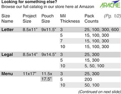 Letter Size Laminating Pouches, Super Clear Finish