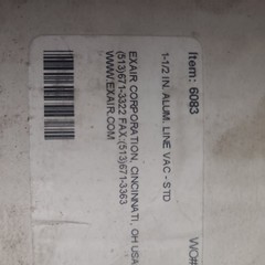 EXAIR 6083 Air Conveyor,Alum,1-1/2 In. Hose,33 scfm 4LCN7
